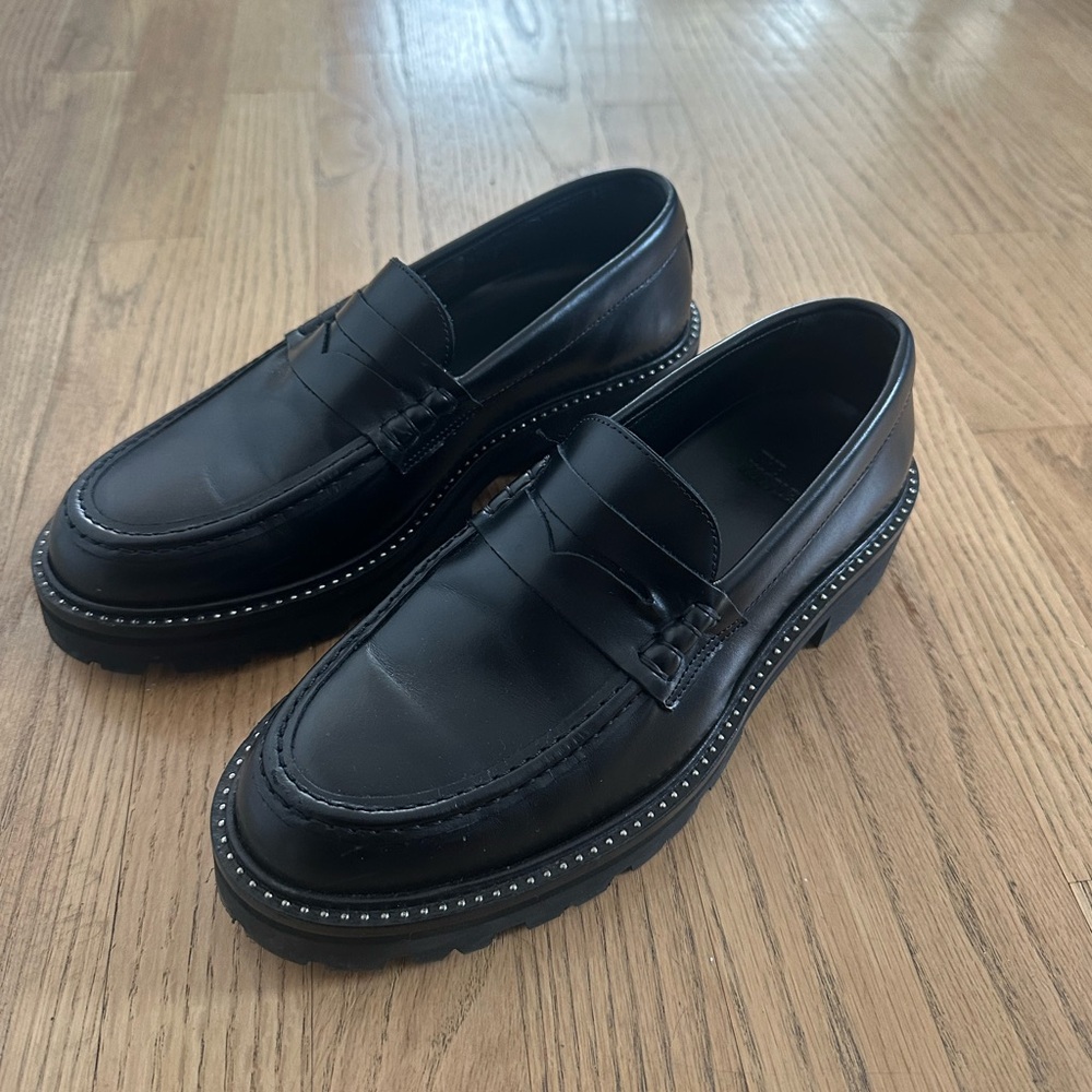 Kooples Black Leather Loafers